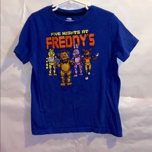 Blue five nights of Freddy kids shirt